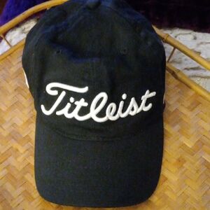 Titleist Footjoy Black and White Golf Cap Hat w/Adjustable Strap